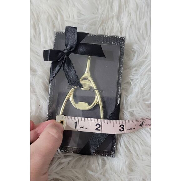 DEI WISHBONE BOTTLE OPENER BEER SODA POP MORE 95921 GOLD TONE BAR NOVELTY NIB - Picture 2 of 4